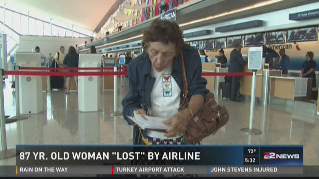 87-year-old woman stranded at airport