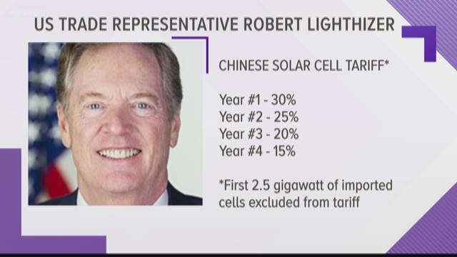 United States slaps steep tariffs on imported washers, solar panels